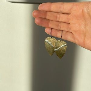 Lightweight handmade brass dangle earrings.